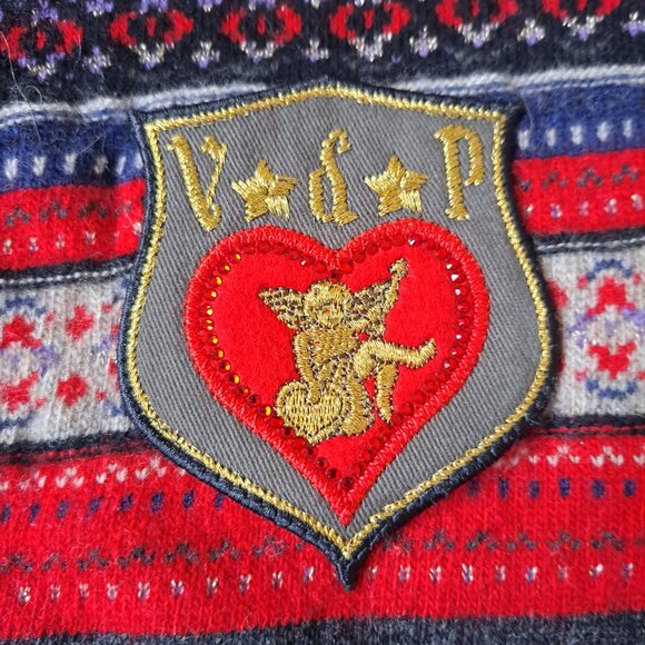 NEW VDP Italian Women's Knit Red Green Vest Sweater Size 38 / US 2-4 - Picture 16 of 16